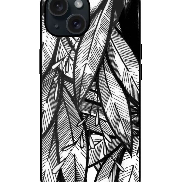 Buy Black And White Tree Leave Glossy Metal TPU Case at Rs. 249 Only - Zapvi