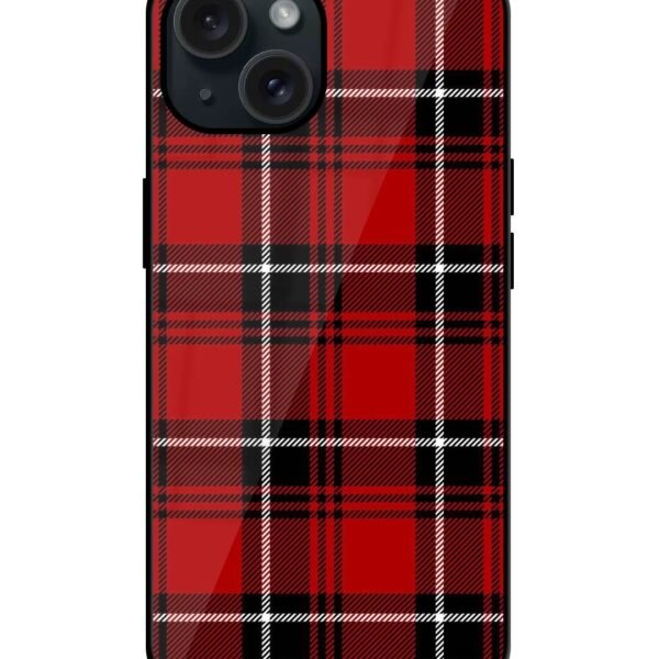 Buy Black Red Tartan Glossy Metal TPU Case at Rs. 249 Only - Zapvi