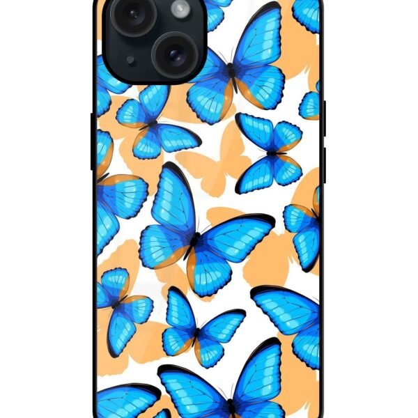 Buy Blue Tropical Butterflies Glossy Metal TPU Case at Rs. 249 Only - Zapvi